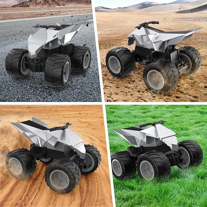 Remote Control Car for Kids, 1:14 RC Cybertruck Motorcycle,All-Terrain Rc Truck Motorbike for Boys and Girls Age 3+