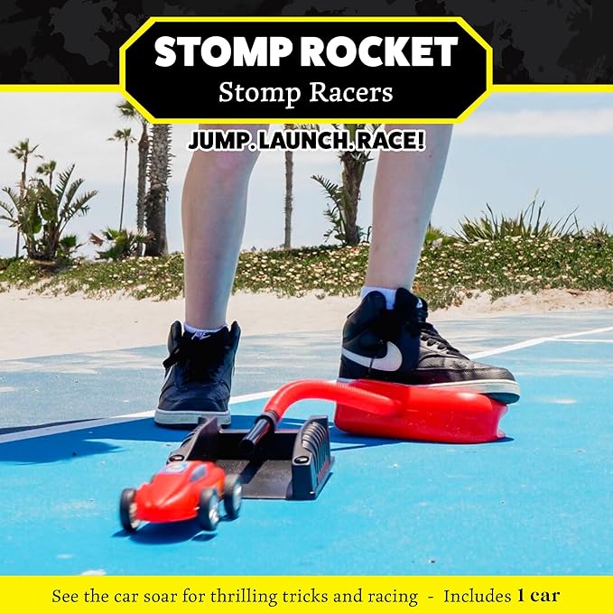 Stomp Racers Air Powered Race Cars by Stomp Rocket, Single Racer Pack - Stomp Racers Toy Car Launcher - Fun Backyard & Outdoor Multi-Player Kids Toys Gifts for Boys, Girls & Toddlers