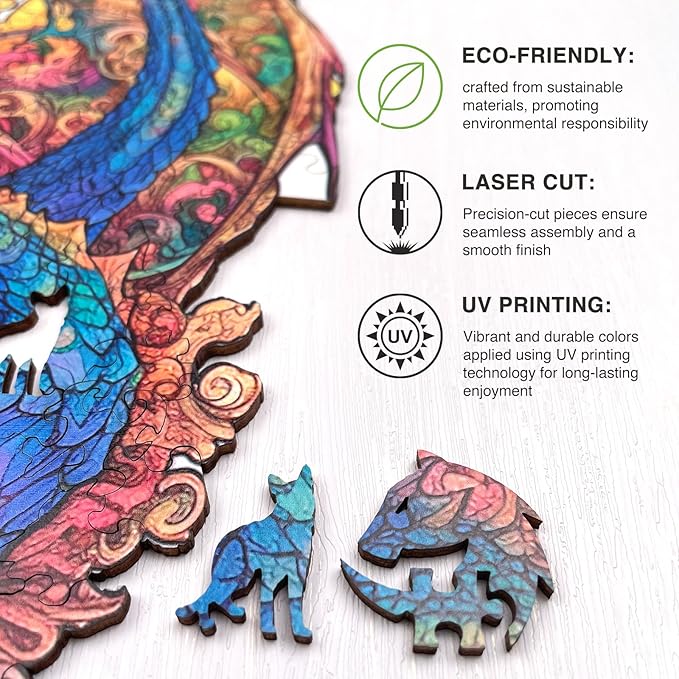 Wooden Puzzles for Adults, Whale Unique Shaped Wooden Jigsaw Puzzle, Ocean Animals Wood Cut Puzzles, Birthday Holiday, 170 Pieces, 10.23"x12.79"
