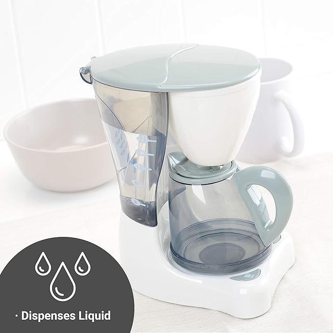 Constructive Playthings Coffee Maker Toy and Play Toaster with Pop Up Toast, Developmental Toddler Toys, Ages 3 Years and Up