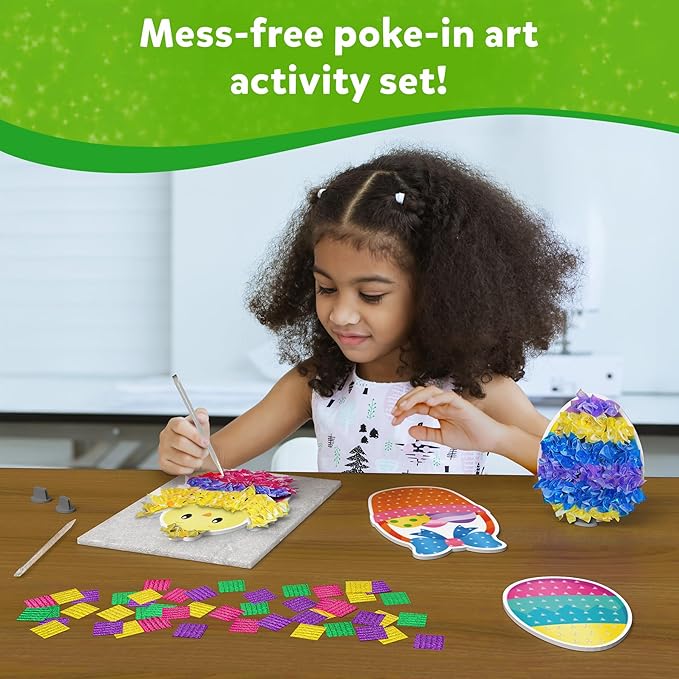 Skillmatics Poke-in Art - Easter Fun, Mess-Free for Kids, DIY Wood Craft Kits, Creative Activity, Easter Basket Stuffers, Gifts for Girls and Boys Ages 4, 5, 6, 7, 8, 9