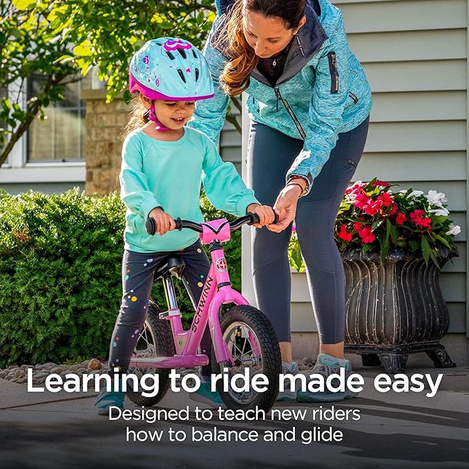 Schwinn Balance Bike, 12 Inch Bike for Kids Ages 2-4, Durable Steel Frame, Padded Seat, Cushioned Grips, Adjustable Seat Grows with Your Child, No Training Wheels Needed, Training Bicycle for Kids