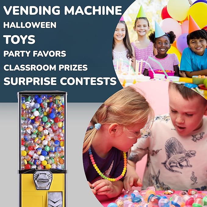 Entervending Vending Machine Empty Round Capsules 1.1” 500 pcs Bulk Capsule for Toy Gumball Machines Small Clear Containers Surprise for Kids Party Favor Prize