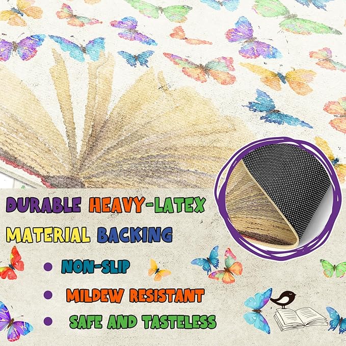 5 x 3.3 ft Large Classroom Rug Elementary Reading Educational Area Rug Kids Room Children Classroom Carpet Playroom Learning Colorful Square School Decor Seating Carpet 7 Seats