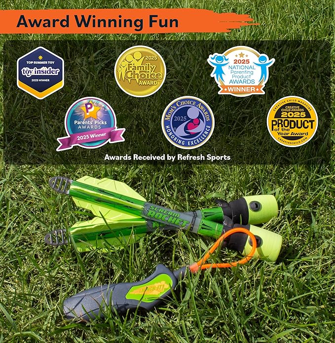 Light Up Foam Rocket Toys for Kids: Best LED Rocket Launcher Slingshot Lights Up & Makes Noise! for Boys & Girls. Outdoor Toy Party Favors Easter Stuffers & Great Gifts for Ages 8 9 10 11 12 13 +