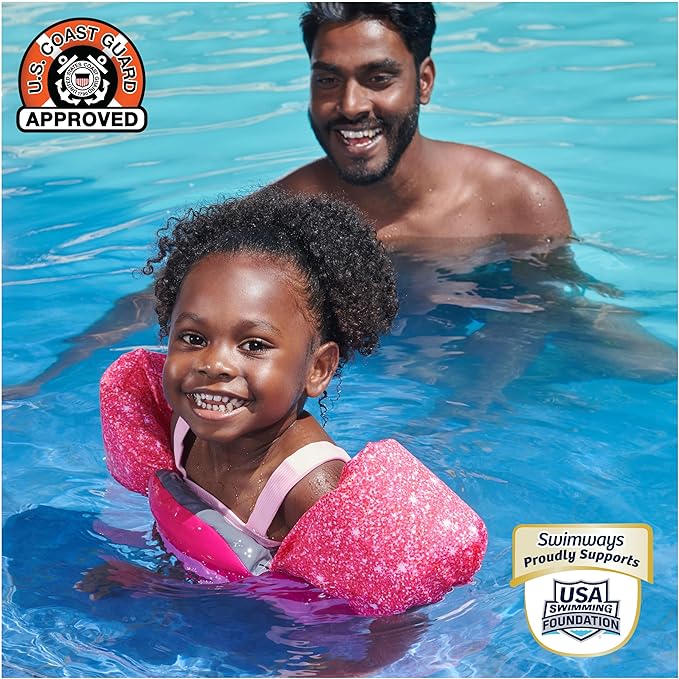 SwimWays Gabby's Dollhouse Swim Trainer, US Coast Guard Approved Life Vest Kids Swim Vest, Arm Floaties & Life Jackets for Kids 33-55 lbs, Gabby