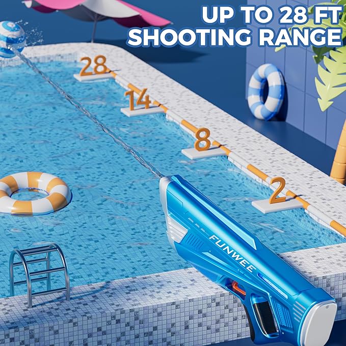 2 Pack Electric Water Guns for Adults Kids, Powerful Automatic Squirt Gun, High Powered Shooting 100+ Blasts, Strongest Auto Water Blaster, Long Range, Pool Water Toy Outdoor Game
