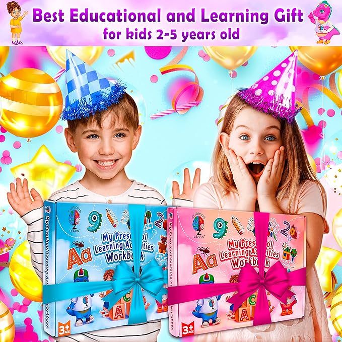 Curious 2 Learn Preschool Learning Activities -Tracing Books for Kids Ages 3-5 - Toddler Handwriting Practice - Letter Tracing for Kids Preschool Kindergarten Workbooks 3-4, 4-5 - Learning Toys