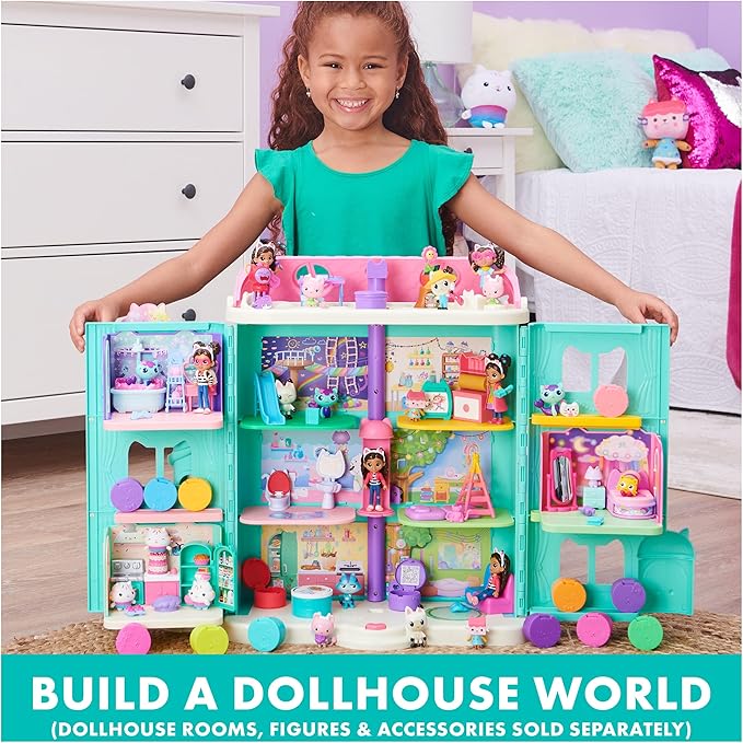 Gabby's Dollhouse, Primp and Pamper Bathroom with Mercat Figure, 3 Accessories, 3 Furniture and 2 Deliveries, Kids Toys for Ages 3 and up