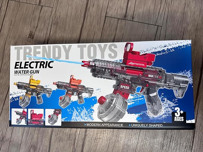 2025 Electric Water Guns for Adults Kids, Automatic Water Gun Toy for Kids Ages 4-8 8-12, Large Capacity High Power, 32ft Ultra-Long Range, Summer Pool Outdoor Beach Water Toys for Boys Girls(Red)