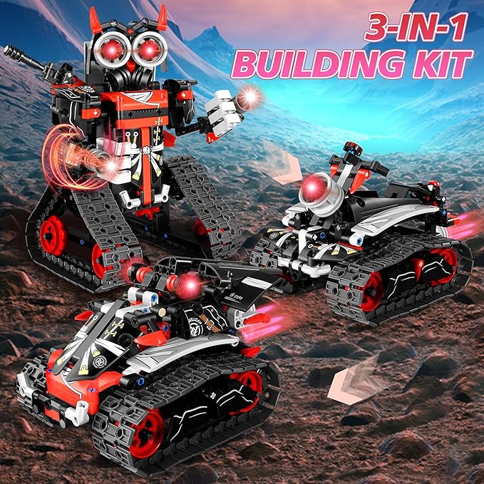 STEM Robot Building Kit for Boys 6-12, APP & Remote Control RC Toy for Kids Science LearningDIY Educational Gift Set for Age 6 7 8 9 10 11 12+ Boys & Girls