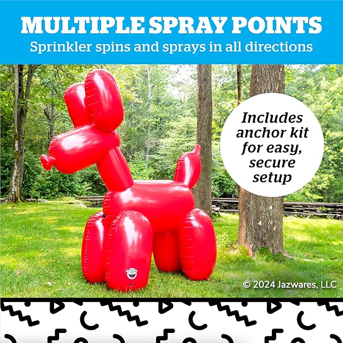 BigMouth Inc. Giant Inflatable Balloon Dog Sprinkler, Fun Summer Backyard Water Game & Splash Toy for Kids, 6 Feet Tall