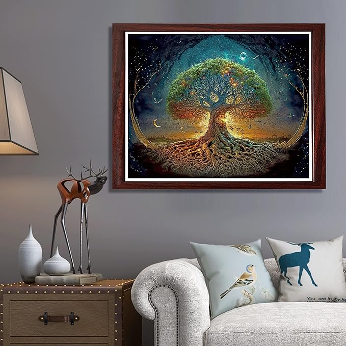 Wooden Puzzles for Adults Tree of Life 500 Piece Puzzles for Adults, 13.4'' x 19.1'' Luxurious Unique Shape Puzzles Beautiful Package Best Gift for Family Friends