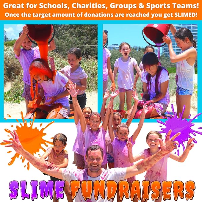 PARTY GOAT Instant Slime Powder Mix. Bulk 20 Gallon Pack. Just Add Water to Make Orange & Purple Slime for Color Run, Blaster Guns & Color Wars