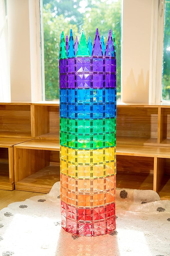 182PCS Premium MagneticTiles, MagnetTiles, STEM AUTHENTICATED,MEGA MagnetTiles, Magnetic Blocks, Magnetic Building Blocks, Magnets for Kids, MagneticTile Toy Boys Girls Age 3 4 5 6 7 8