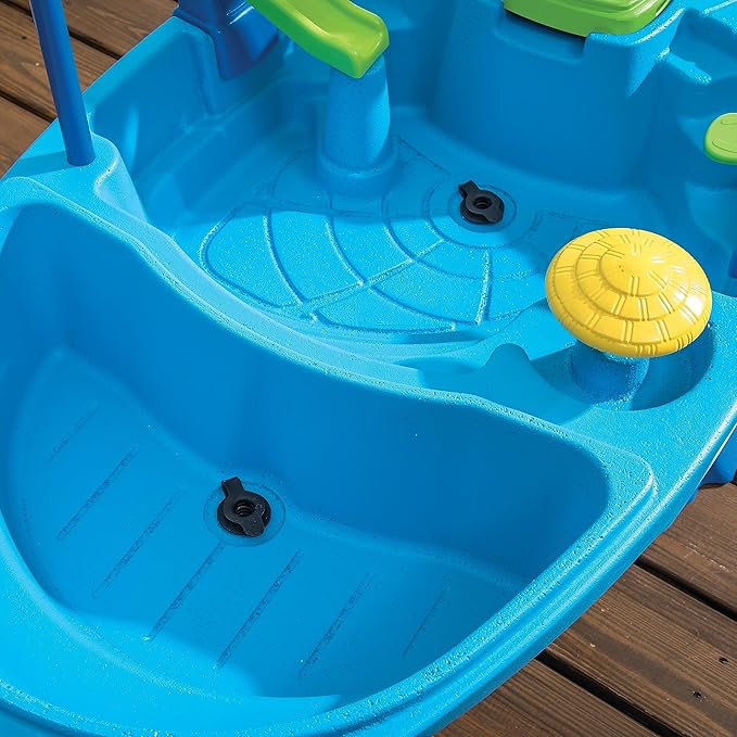 Step2 Fiesta Cruise Sand & Water Table with Umbrella, Kids Activity Sensory Playset, Summer Outdoor Toys, 10 Piece Water Toy Accessories, for Toddlers 2+ Years Old