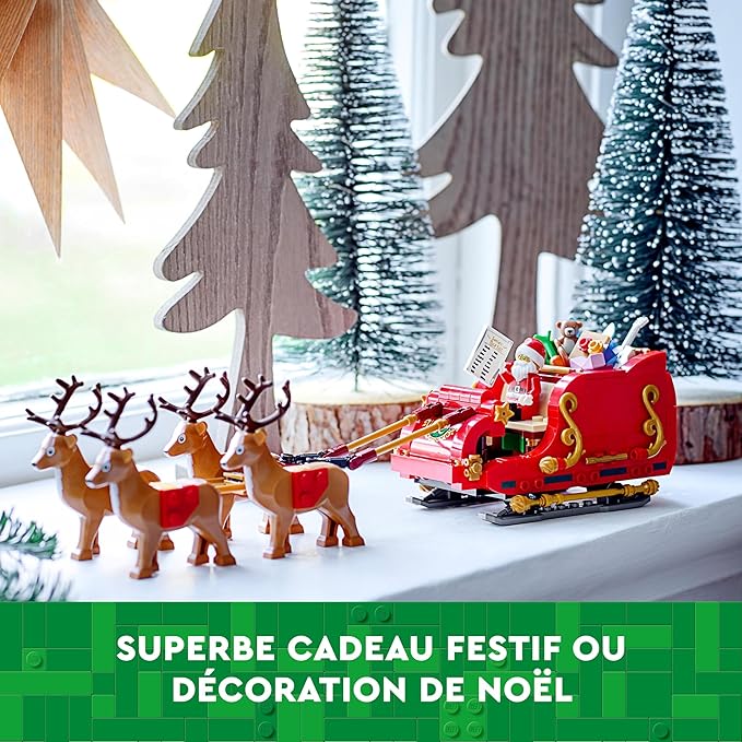 LEGO Santa's Sleigh - Building Toys for Kids, Boys & Girls, Ages 9+ - Indoor Christmas Decorations for Home W/Santa Claus Figurine & Reindeer - Gifts for Boys & Girls - 40499