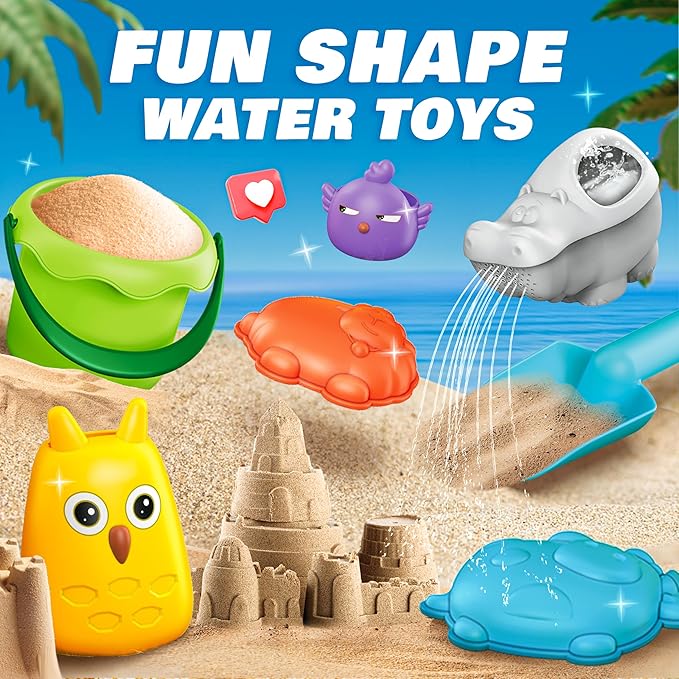 BELLOCHIDDO Water Table for Toddlers 1-3 - Summer Toys Kids Sand Water Table, Magnetic Fishing and Egg Catching Games for Outside Outdoor Beach Backyard, 12 PCS Water Toy Accessories for Toddlers