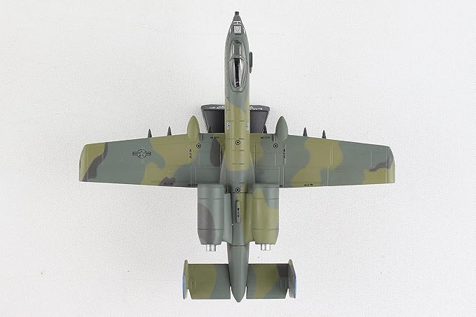 Postage Stamp Daron A-10 Thunderbolt II Die-Cast Model – 1:140 Scale Close Air Support Aircraft, Flying Tigers Edition, GAU-8 Avenger Cannon, 4.625” Length x 5” Wingspan, Adult Collectible Ages 14+