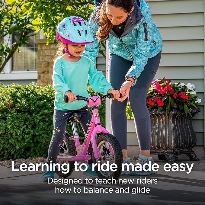 Schwinn Balance Bike, 12 Inch Bike for Kids Ages 2-4, Durable Steel Frame, Padded Seat, Cushioned Grips, Adjustable Seat Grows with Your Child, No Training Wheels Needed, Training Bicycle for Kids