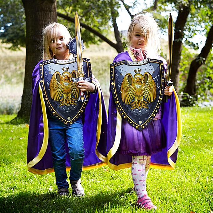 Liontouch - Golden Eagle Knight Shield - Age 3-8 Years | Medieval Pretend Play Foam Toy for Boys with Eagle Theme | Safe Weapon & Battle Accessory for Kid’s Dress Up & Costumes