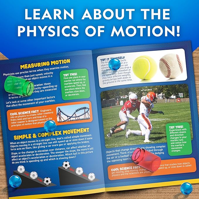 National Geographic Marble Run with Motorized Elevator - 95-Piece Marble Maze Kit with Motorized Spiral Lift, 20 Marbles, Perpetual Motion Machine, STEM Gifts for Boys and Girls, Kids Physics Toys