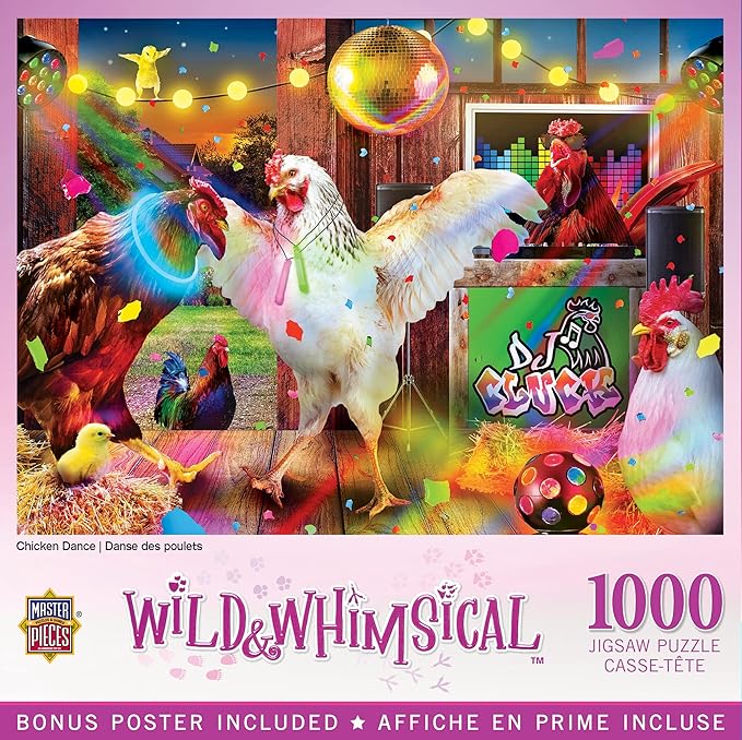MasterPieces - 1000 Piece Jigsaw Puzzle, Chicken Dance, Funny Animals, Activity for Adults, Family, Kids, Matte Finish, 19.25" x 26.75"