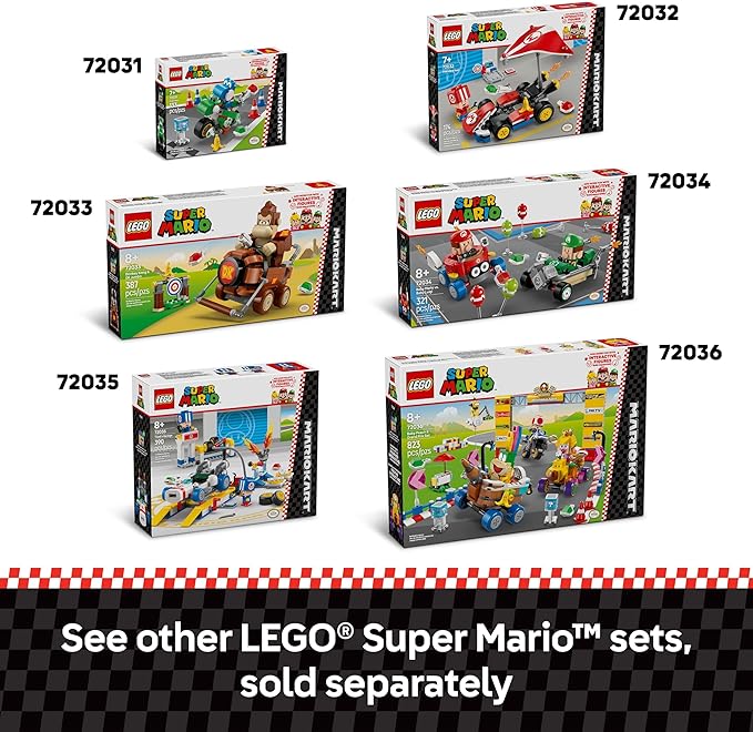 LEGO Super Mario: Mario Kart Toad's Garage - Nintendo Toy Building Set for Kids, Boys & Girls, Ages 8+ - Collectible Mario Kart Toy for Fans with 2 Blue Toad Figures - Gift Idea for Birthdays - 72035