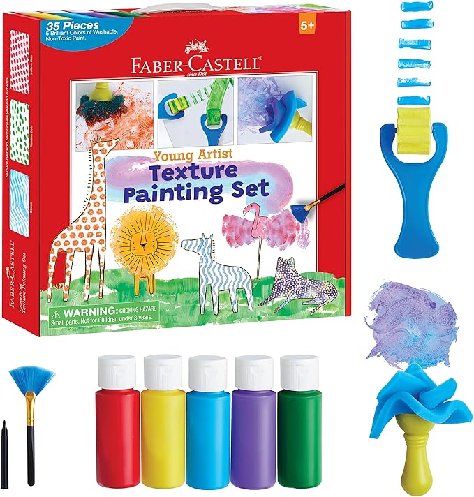 Faber-Castell Young Artist Texture Painting - Painting Set for Kids Ages 5+, Toddler Art Supplies (Packaging May Vary)