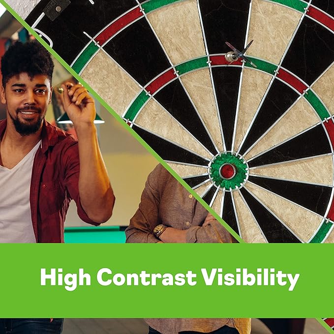 Viper League Regulation Bristle Steel Tip Dartboard Set with Staple-Free Bullseye, Galvanized Metal Thin Radial Spider Wire; High-Grade Compressed Sisal Board with Rotating Number Ring Extending Life