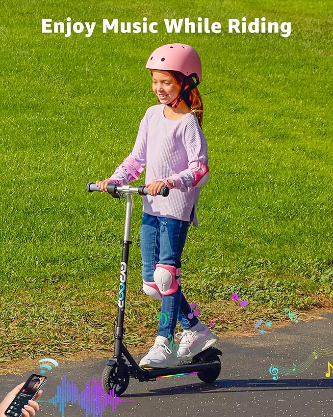 Gyroor H30 Max Electric Scooter for Kids, LED Dispaly, 150W Powerful Motor, Dual Brake System, Adjustable Height and Speed, Best Presents for Kids