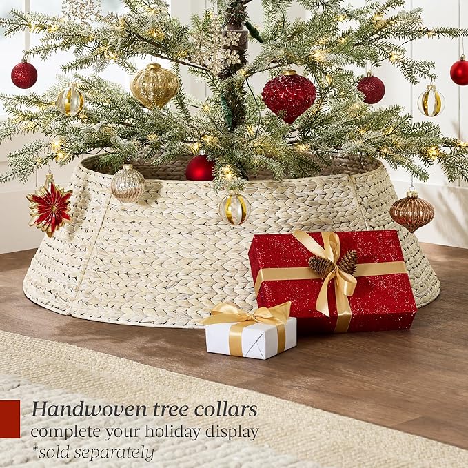 Best Choice Products Pre-Lit Sparse Christmas Tree 9ft Artificial Flocked Pine Holiday Décor Aspen Noble Fir White & Multicolor LED Lights- Green