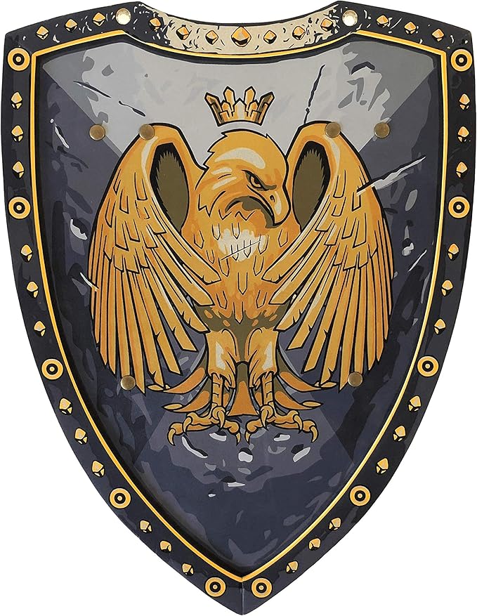 Liontouch - Golden Eagle Knight Shield - Age 3-8 Years | Medieval Pretend Play Foam Toy for Boys with Eagle Theme | Safe Weapon & Battle Accessory for Kid’s Dress Up & Costumes