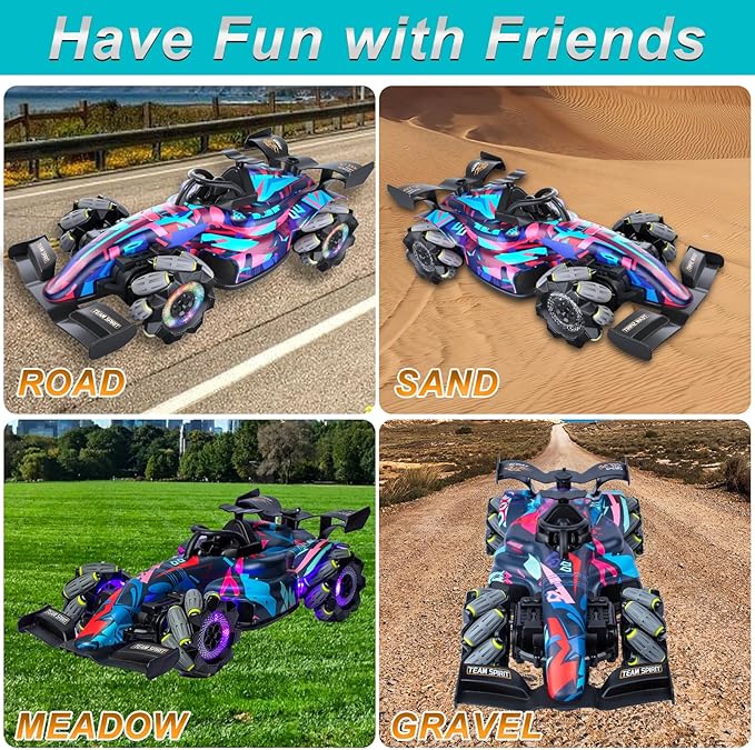 Awsoo Stunt Racing RC Car, Spray, Light,360°, Music RC Car for Boys Toys Age 8-10,RC Race Car Birthdays Gift Toy for Boys and Girls