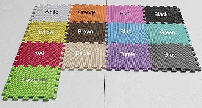 YIMINYUER® 25 Tiles (30cm×30cm×1cm Each Tile) Baby Soft Puzzle Play Mats, Kids Thick EVA Foam Floor, Toddlers & Children's Soft Interlocking Mat R06R10R12G301025