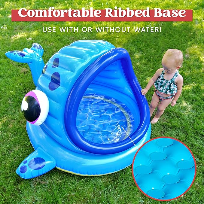 JOYIN Inflatable Shade Kiddie Pool,Whale Baby Pool Tent, Infant Swimming Pool for Kids (54" x 56" x 28"),Blow Up Toddler Pool for Swim Party Toys Summer Water Beach Fun