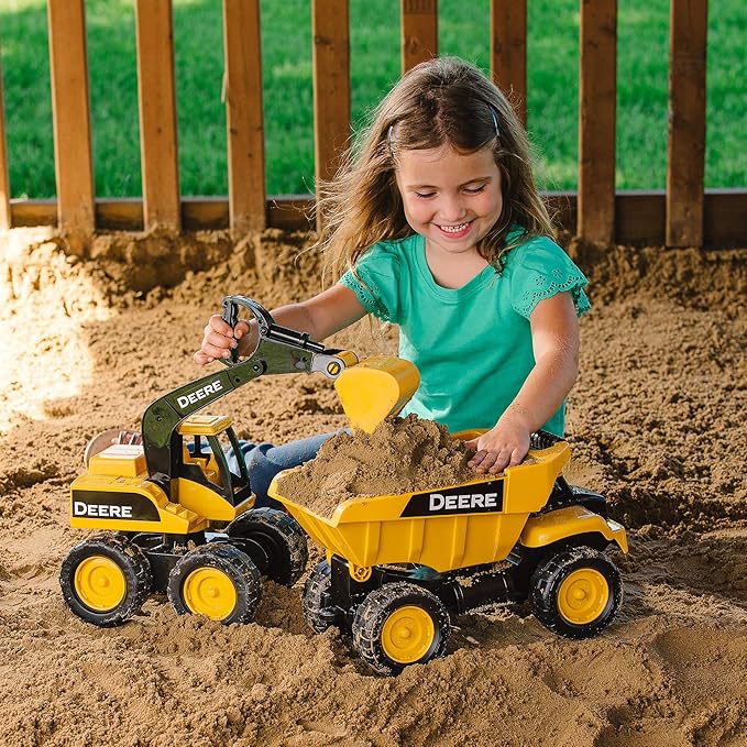 John Deere Sandbox Big Scoop Excavator Toy with Tilting Dump Bed - Construction Toys - 15 Inch