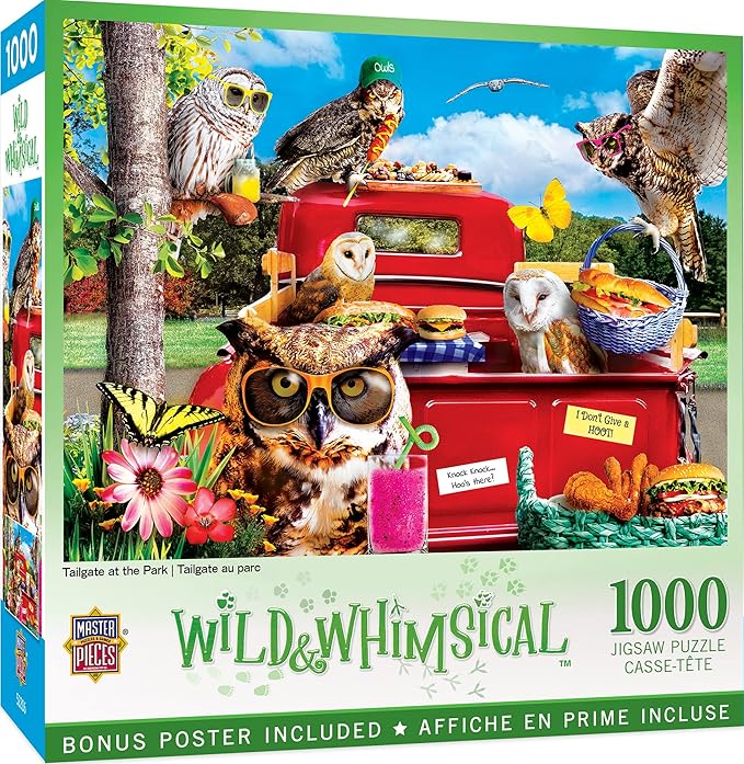 MasterPieces - 1000 Piece Jigsaw Puzzle, Tailgate at the Park, Funny Animals, Activity for Adults, Family, Kids, Matte Finish, 19.25" x 26.75"