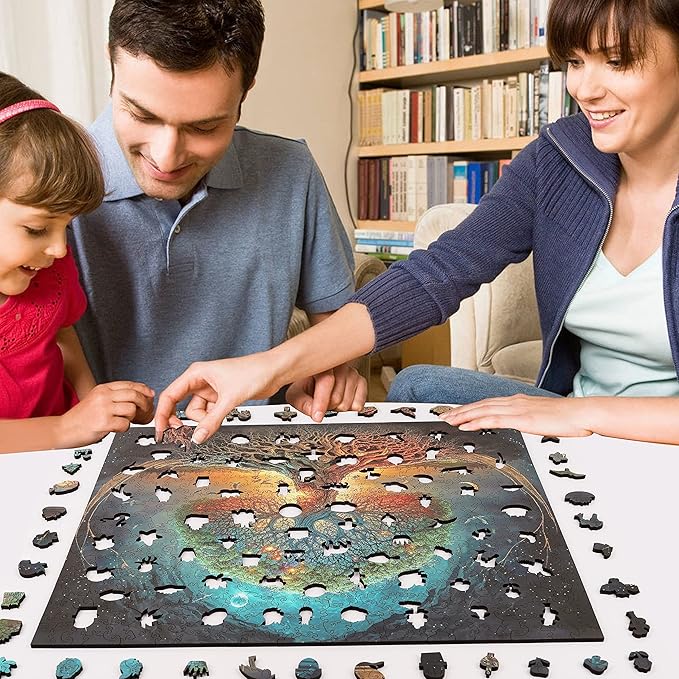 Wooden Puzzles for Adults Tree of Life 500 Piece Puzzles for Adults, 13.4'' x 19.1'' Luxurious Unique Shape Puzzles Beautiful Package Best Gift for Family Friends