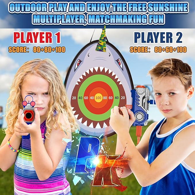 APEO Dart Board for Kids Dart Board Toys for Ages 8-13 with Gun Sticky Balls Darts and Rings Indoor Outdoor Yard Halloween Birthday Party Games for Kids Funny Gifts for 12 Year Old Boy