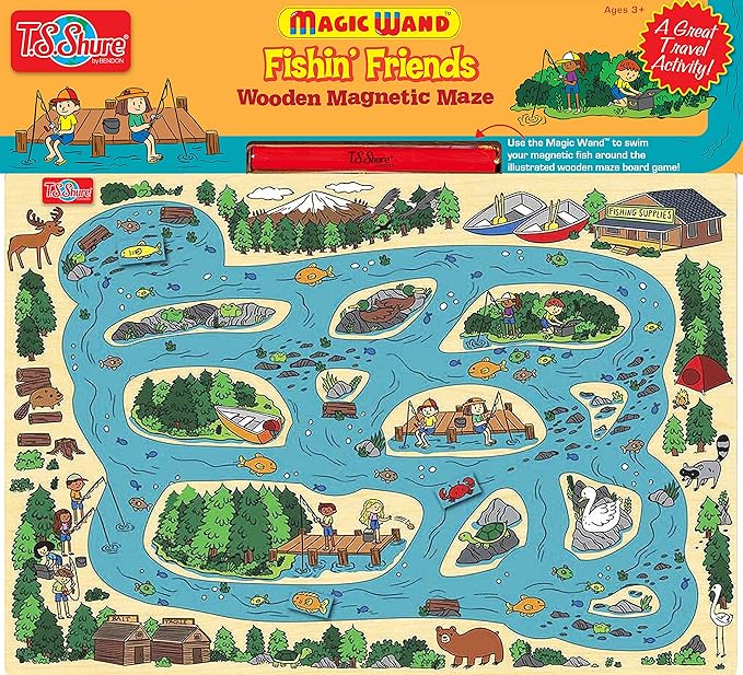 Bendon TS Shure Fishing Magic Wand Magnetic Maze with 3 Magnets and Magnetic Magic Wand Pre-School Learning 50462