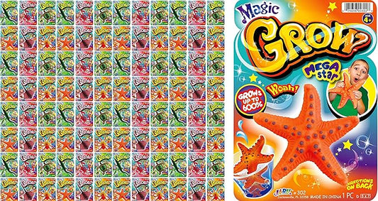 JA-RU Magic Grow Water Growing Toys (144 Units) Jumbo Water Growing Sea Creatures Toys for Kids. Bulk Ocean Themed Party Favors & Easter Basket Stuffers. 302-144p