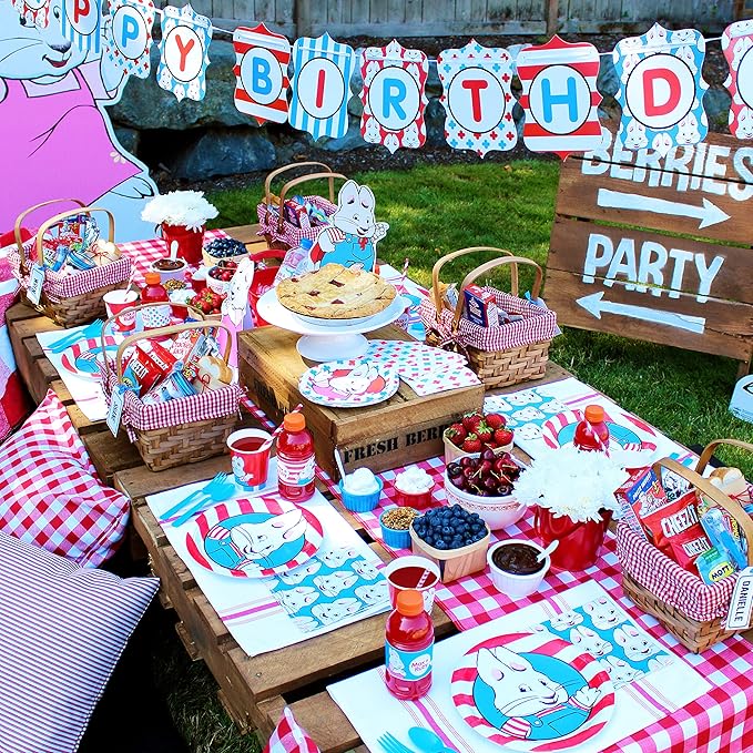 Max and Ruby Party Supplies Set - 37 Piece Value Birthday Party Decoration Pack, Perfect for 8 Guests, by Prime Party