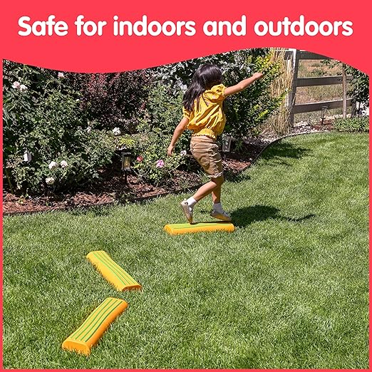 edxeducation Step-a-Trail | Logs | Set of 3 Balance Logs | Ages 18m+ | Obstacle Course for Kids | Indoor and Outdoor Toys for Toddlers | Build Gross Motor Skills