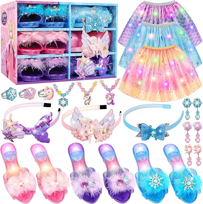 Princess Dress Up Toys & Jewelry Boutique,Girl Role Play Gifts,Kids Toys for 3-6 Years Girl Toddler B-Day Party Favors