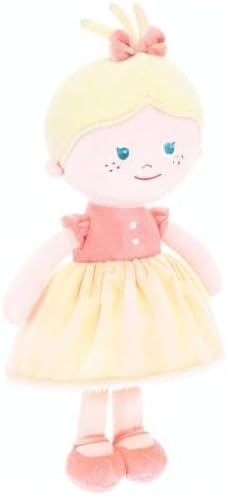 Onetoo Soft Baby Doll for Girls - Plush Rag Doll Sleeping Cuddle Buddy - Yellow Dress, 14"