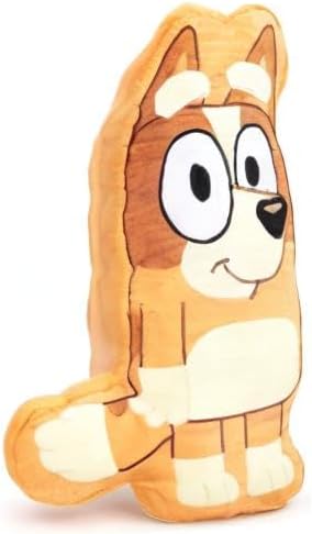 Jay Franco Bluey Bingo Shaped Decorative Pillow - Kids Super Soft Throw Plush Pillow - Measures 14 Inches (Official Bluey Product)