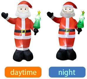 8FT Inflatable Santa Claus Outdoor Christmas Decoration - Blow Up Santa Claus with Built-in LED Lights for Garden Lawn