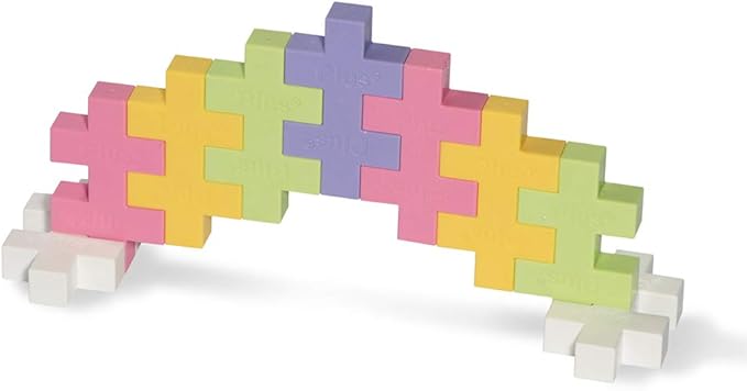 PLUS PLUS Big – Open Play Tube – 15 Piece Pastel Color Mix – Construction Building STEM/STEAM Toy, Interlocking Large Puzzle Blocks for Toddlers and Preschool