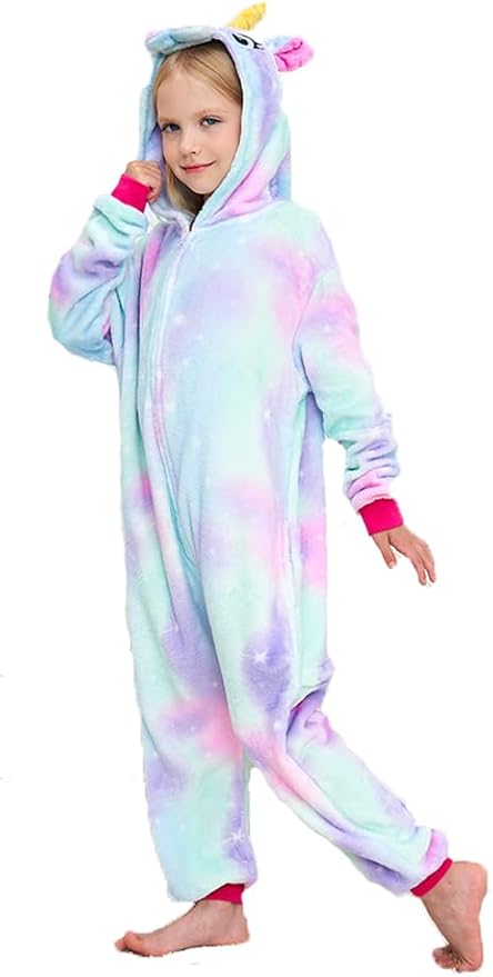 Kids Unicorn Onesie Pajamas One-Piece Cosplay Costume Animal Sleepwear Girls And Boys
